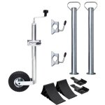 Roue jockey 48 mm avec 2 tubes de support et 3 pinces divisées vidaxl Roue jockey 48 mm avec 2 tubes de support et 3 pinces divisées vidaxl