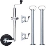 Roue jockey 48 mm avec 2 tubes de support et 3 pinces fendues vidaxl Roue jockey 48 mm avec 2 tubes de support et 3 pinces fendues vidaxl