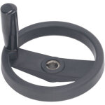 Roue � main 16 mm trou central 160 mm diam�tre ext�rieur avec poign�e tournante 2 broyeurs � tour de ...