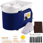 Mophorn - vevor roue de poterie 28 cm 350 w machine a tour de potier bleu electrique avec pedale, mini ...
