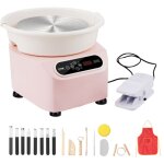 Roue de poterie 280 mm, tour de potier electrique 450 w, avec pedale ecran tactile lcd et tablier, mini ...