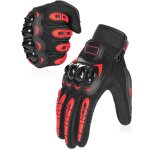 Rouge - gants de moto, gants � �cran tactile plein doigt pour la course de moto, vtt, escalade, chasse, ...