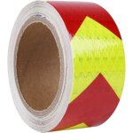 Rouge / jaune - bande r�fl�chissante fl�che, bande d'avertissement r�fl�chissante, rouleau de bande de ...