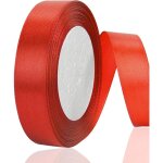 (rouge) ruban satin, ruban satin blanc double face en polyester 20 mm x 22 m, ruban cadeau emballage, ...