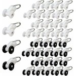 Rouleaux planeur de rideau 40 pices crochet pergola rail rouleaux de rail de rideau roue de poulie en ...