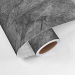 Rouleau rev�tement adh�sif vinyle au m�tre - sticker lavable cuisine meuble armoire porte - granit gris ...