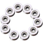 Roulement � billes de rail poulie de guide de v - cannelure en acier ature v624zz double bouclier 4x13x6mm ...