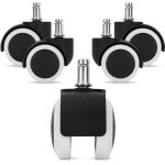 Roulette pour chaise de bureau , lot de 5 roulettes pour fauteuil , roue de rechange 11 / 50 mm , pied ...