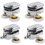 Roulettes doubles pour porte de douche coulissante, roulettes de remplacement pour porte de cabine de ...