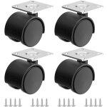 Roulettes de meubles de 1, 5 pouce, lot de 4 roulettes en plastique pour chariots, meubles, berceaux, ...
