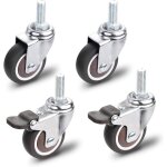 Roulettes pour meubles, 2 pi�ces roulette pivotante avec frein + 2 pi�ces roulette pivotante sans frein, ...