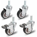 Roulettes pour meubles - lot de 2 roulettes pivotantes avec frein + 2 roulettes pivotantes sans frein, ...