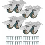 Roulettes pivotantes pour meubles (lot de 8) - roulette meuble de 50 mm avec roues en caoutchouc, vis, ...
