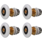Roulettes porte de douche 27mm, roulette porte coulissante douche en laiton 4 pi�ces pour rouleau pour ...