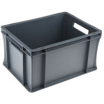Rs pro ? bac de rangement gerbable 20l ? plastique gris ? dimensions 400mm x 300mm x 220mm ? sans couvercle, ...