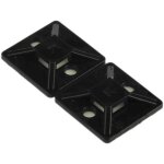 Rs pro - embase pour serre - c�bles autoadh�sive noire 19. 5mm x 19, 5 mm, � fixation 3. 2mm ( prix pour ...