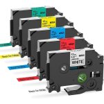 Ruban compatible pour brother p - touch tze tz 12mm lamin� cassettes pour etiqueteuse brother ptouch ...