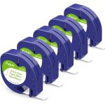 Ruban compatible pour dymo letratag papier ruban 12mm x 4m noir sur blanc, compatible pour dymo tiqueteuse ...