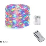 Ruban led 10m 100 led rvb multicolore lumi�re � batterie lumi�res de no�l fil d'arbre