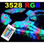 Ruban led smd 3528 rgb ip65 bobine de 5 m�tres avec alimentation et t�l�commande