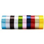 Rubans de satin, lot de 10 rouleaux de ruban de 6 mm