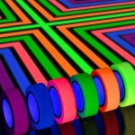 Ruban en tissu n�on gaffer 6 couleurs, ruban fluorescent uv blacklight glow in the dark pour f�te uv ...