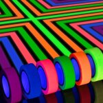 Ruban en tissu n�on gaffer 6 couleurs, ruban fluorescent uv blacklight glow in the dark pour f�te uv ...