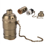 Sjlerst - vintage support pour ampoule e27 douille culot de lampe avec interrupteur de chane en cuivre, ...