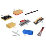Rubi - jamais utilise] lot matriels outils pour carreleur taloche, eponge, spatule, talochon, abrasif, ...