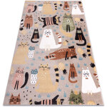 Rugsx - tapis fun kittens pour enfants, chats beige multicolour 80x150 cm