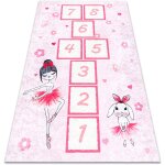 Rugsx - tapis lavable junior 51828. 802 marelle, ballerine pour les enfants antidrapant - rose pink ...