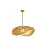 Rustique bambou lanterne suspension lampe vintage japonais lustre suspendu plafonnier luminaire pour ...