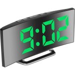 Rveil numrique pour chambres coucher, cran miroir 7'' led, 2 luminosits, 12 / 24h, temprature, date, ...