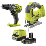 Ryobi - pack 18v perceuse - visseuse r18dd3 - 0 - scie sauteuse r18js - 0 - batterie 2. 0ah et chargeur ...
