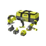 Ryobi - pack 3 outils 18v one + - 2 batteries 4, 0ah - 2. 0ah - 1 chargeur - rck183a - 242sl