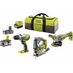 Ryobi - pack 3 outils brushless : perceuse a percussion (r18pdbl - 0), scie sauteuse (r18js7 - 0), meuleuse ...