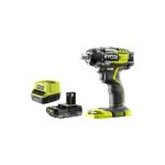 Pack ryobi boulonneuse  chocs r18iw7 - 0 - 18v one + brushless - 4 modes - 1 batterie 2. 0ah - 1 chargeur ...