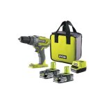 Ryobi perceuse - visseuse � percussion 18v one + - 2 batteries 1. 5ah - 1 chargeur - r18pd3 - 215s