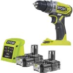 Ryobi ? perceuse - visseuse sans fil 18v avec 2 batteries 1, 5ah ? couple 40nm ? vitesse r�glable 400 ...