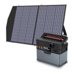 S300 plus centrale �lectrique portable 288 wh / 300 w avec 1 panneau solaire pliable de 100 w, bloc d'alimenta ...