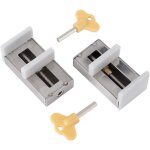 Sabir 2 pi�ces avec cl� serrure de s�curit� de cadre de porte en alliage d'aluminium , verrouillage de ...