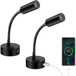 Sabir 2pcs lampes de lecture led 12v pour camping - car avec col de cygne flexible et port de charge ...