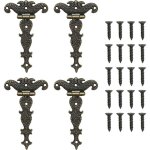 Sabir lot de 4 charni�res r�tro en t avec vis pour armoires, fen�tres, caisses en bois, portes de grange, ...