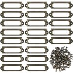 Sabir lot de 50 porte - �tiquettes en m�tal avec vis pour meubles, tiroirs, armoires, cartes, plaques ...