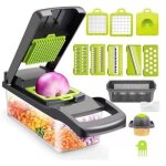Sabir coupe - l�gumes multifonction 16 en 1 lames interchangeables en acier inoxydable pour trancher, ...