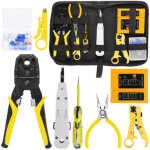 Sabir kit portatif rj45 rj11 rj12 kit d'outils de r�paration r�seau avec testeur de c�ble pince � sertir ...