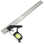 Sabir r�gles � tracer carr�e outils de mesure, �querre combin�e 300 mm, acier inoxydable r�gle d'angle ...