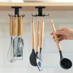 Sabir rotatif � 360� porte ustensiles cuisine lot de 2, support ustensiles cuisine avec 6 crochets, sans ...