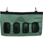 Sac d'alimentation en toile oxford pour lapin, distributeur de foin suspendu vert � quatre trous