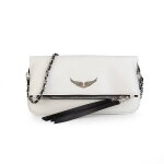 Sac � bandouli�re en cuir wings bag, sac � main avec cha�ne, sac � bandouli�re tendance - blanc